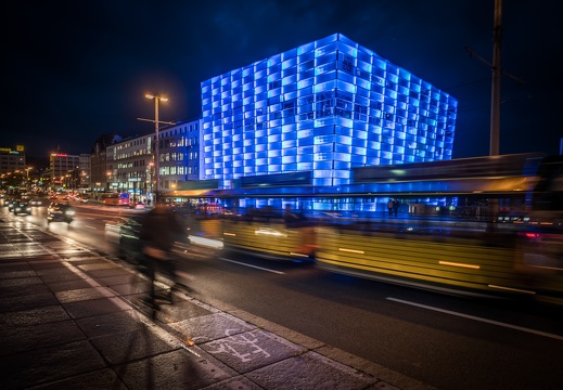 Evening Lights and the Ars Electronica Center