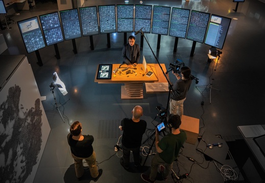 Film team in the Ars Electronica Center